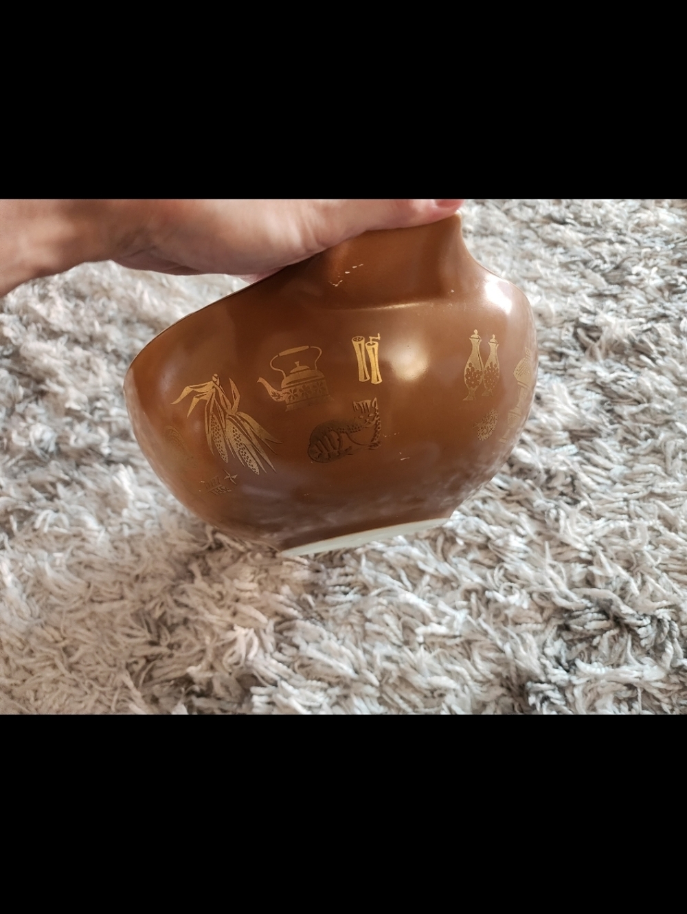 Rare Vintage Pyrex Early American Cinderella Ceramic Mixing Bowl - Picture 7 of 8